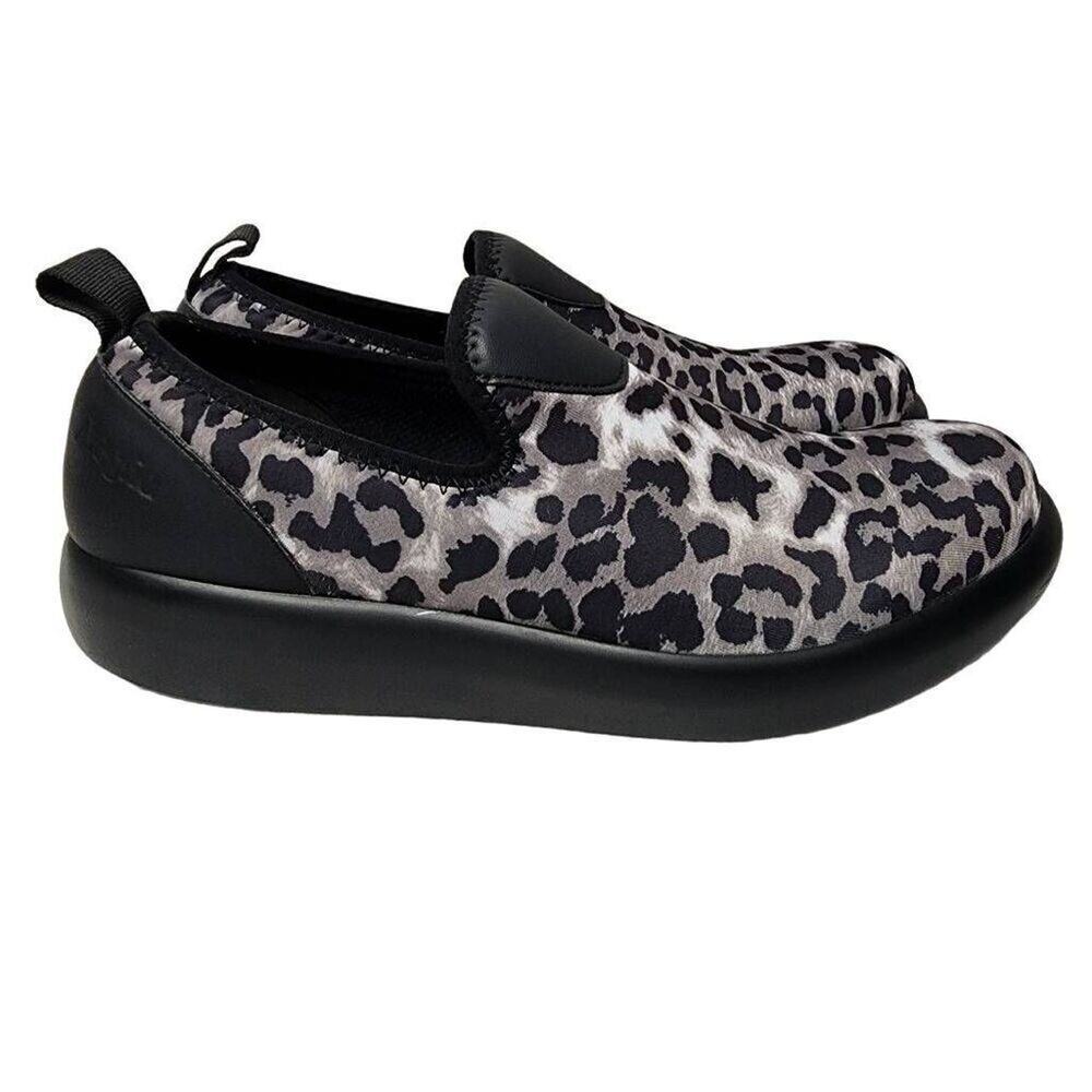 Alegria Women Shoes, "Eden" Leopard Print Breathable Slip-On Nursing Shoes, 9.5